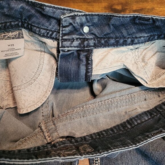 Silver Jeans Sz 30 Suki Capri Mid Rise Tummy Control Thick Stitch Stretch Denim - Picture 4 of 13